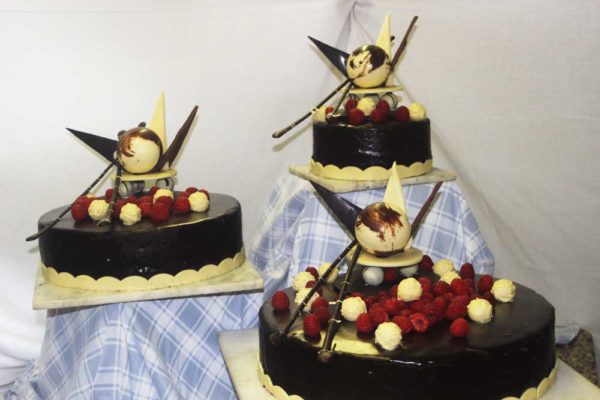 3 tier chocolate raspberry cake